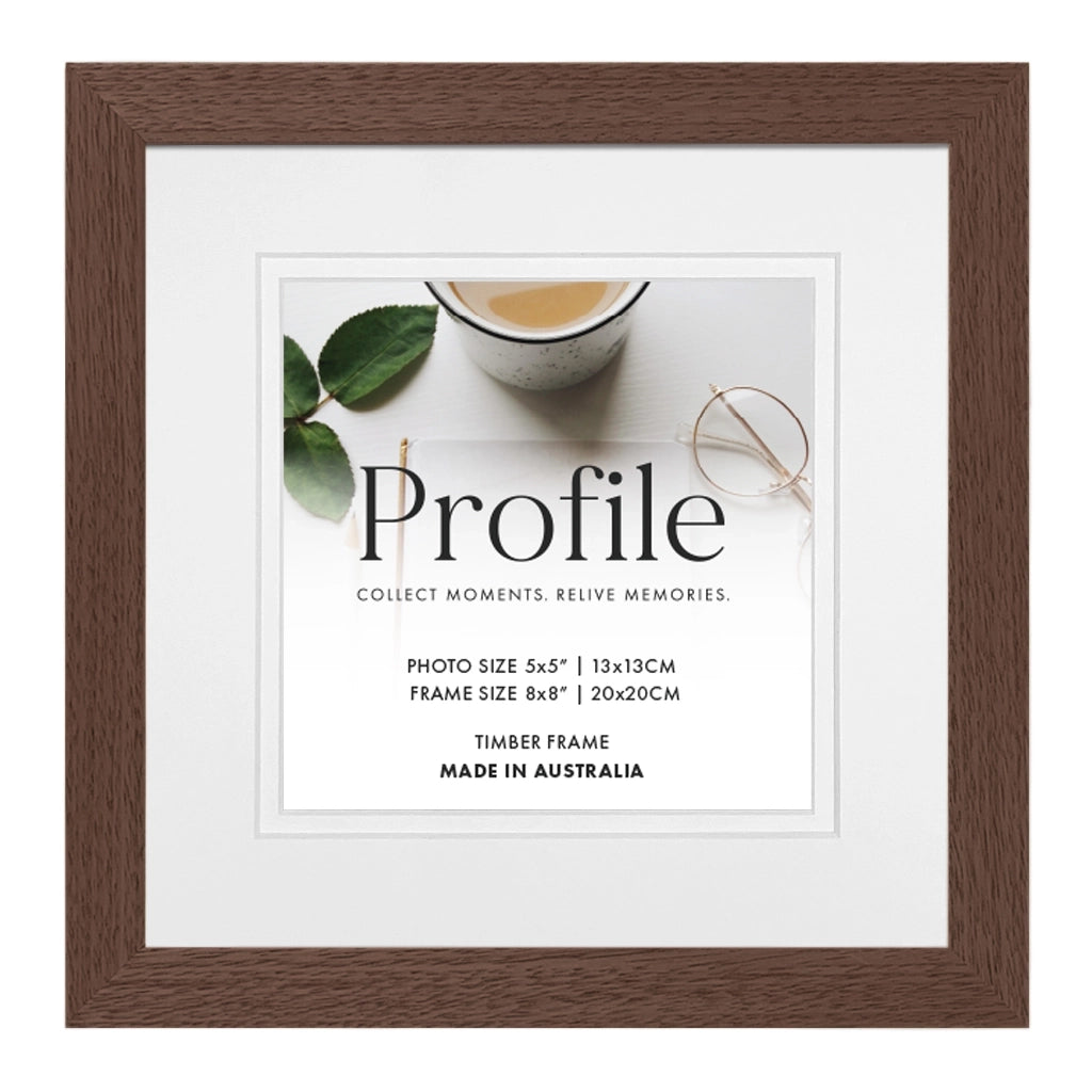 Elegant Square Photo Frame - Hazelnut