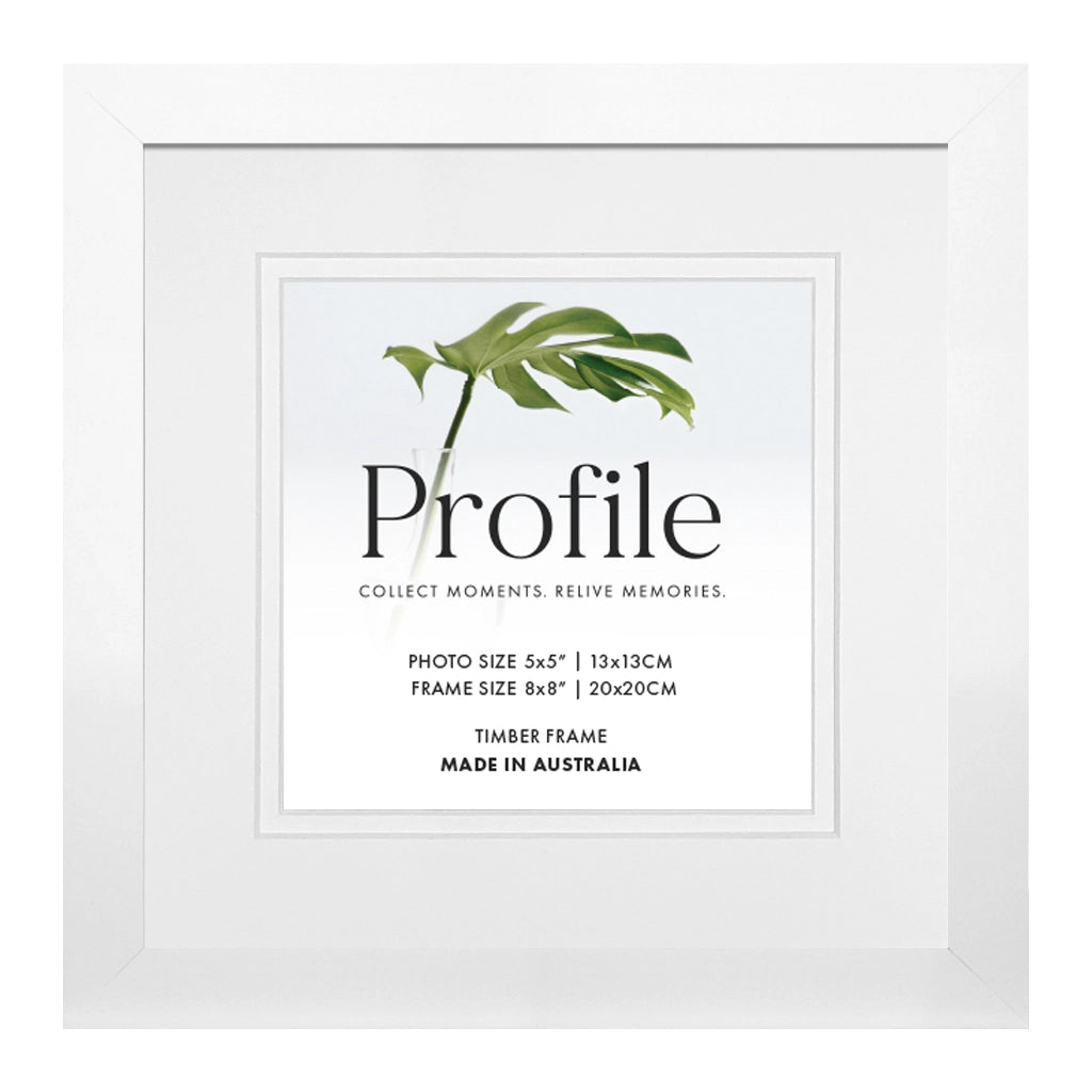 Elegant Square Photo Frame - White