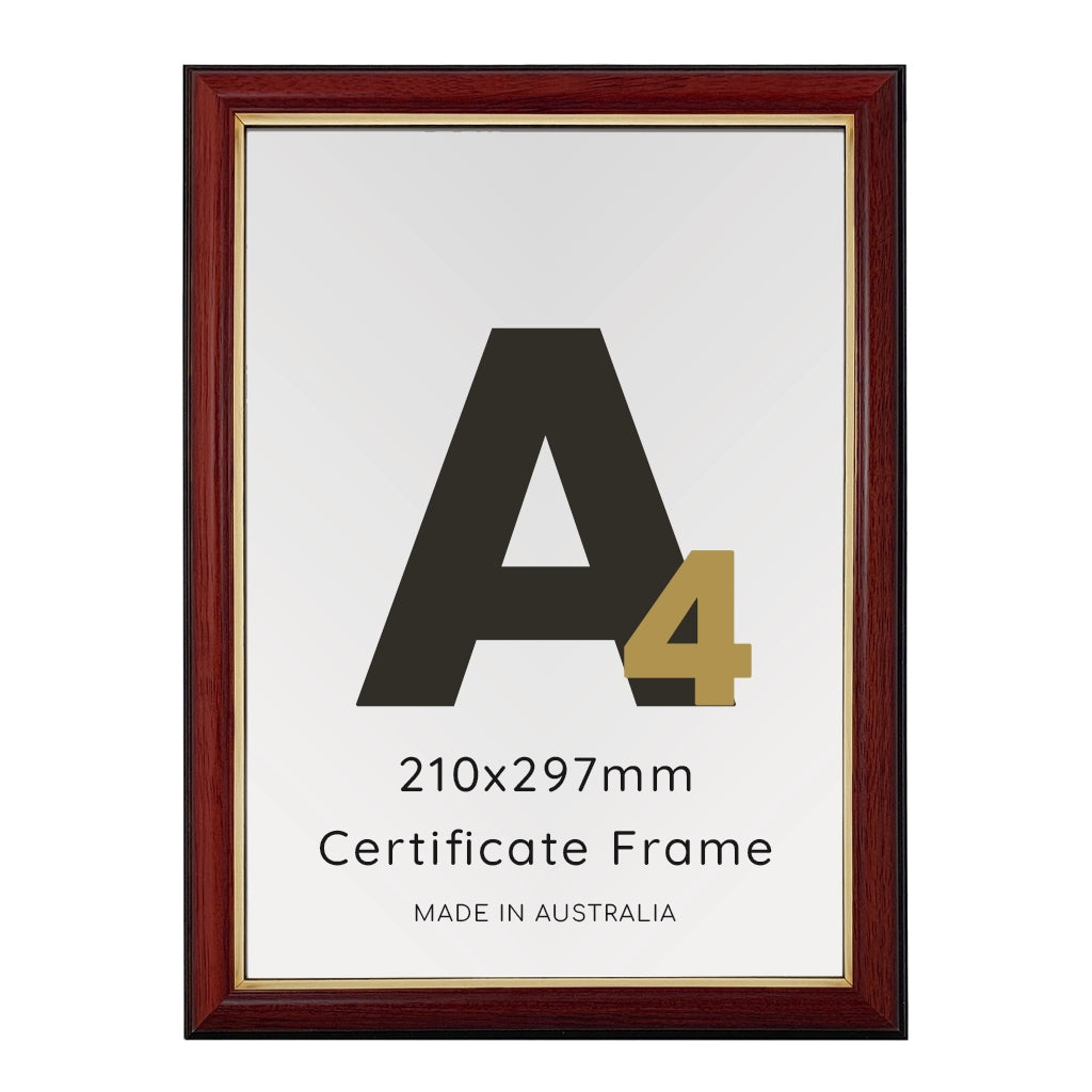 Traditional Certificate Frame - Burgundy Gold