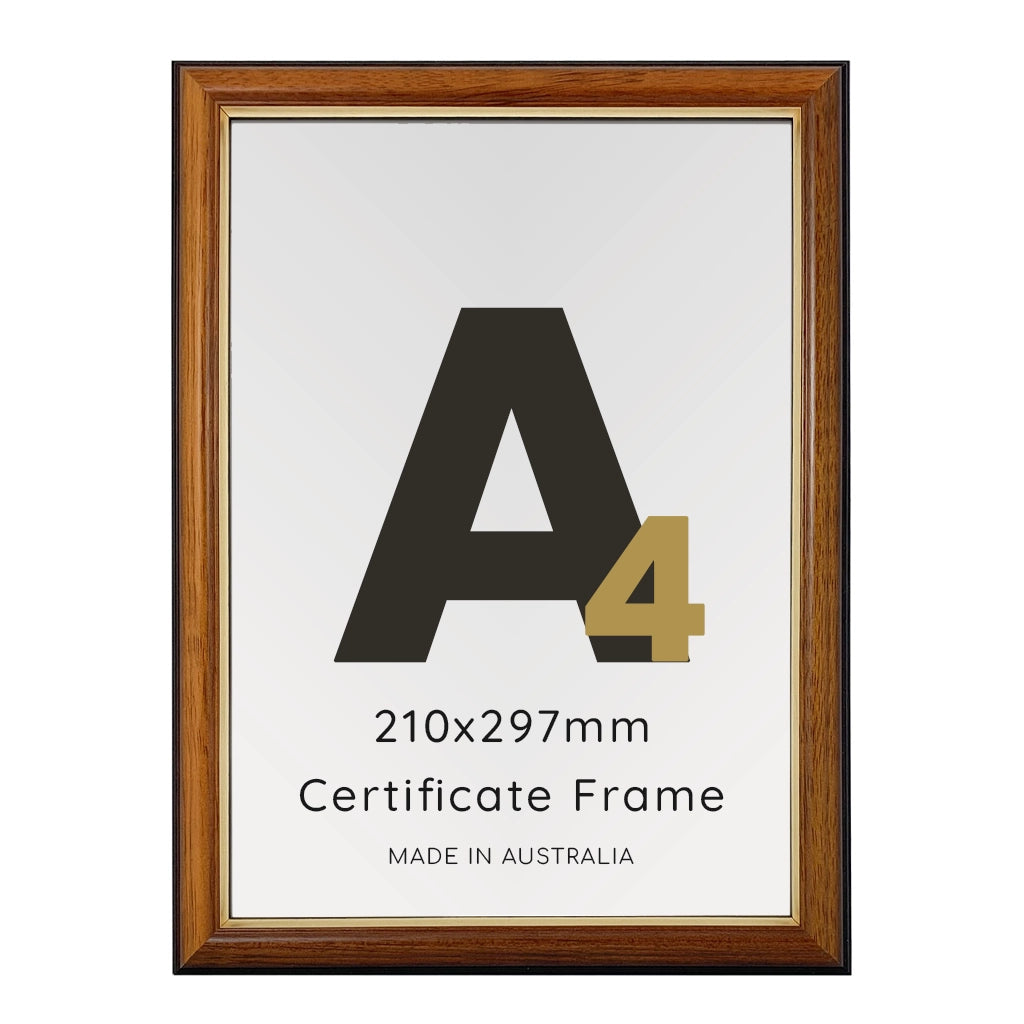 Traditional Certificate Frame - Walnut Gold